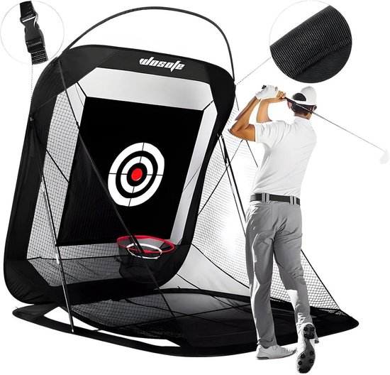 Opvouwbaar Golf Oefennet - Chipping Net - Golf Training - Scheur- en Stootbestendig - 215 cm - Zwart