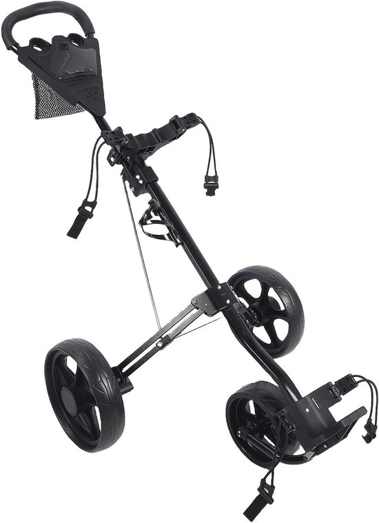 Opvouwbare Duwwagen - Golftrolley Scorekaarthouder - Golfen en Sporten - Met Voetrem Snel Opvouwbaar