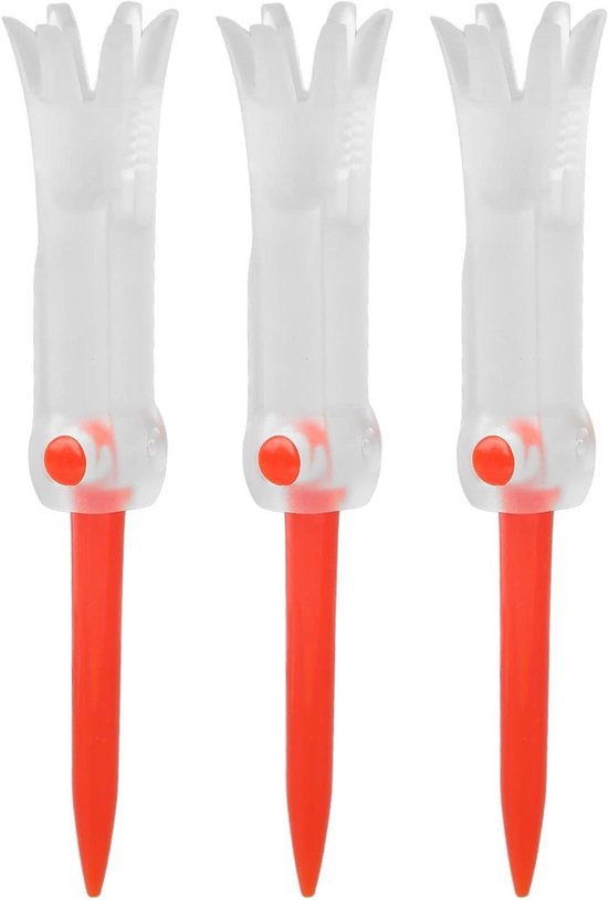 Opvouwbare Golf Tees - Oefen Accessoires - Golf Training - Multi-Angle Rotatie - 85mm 3 Stuks - Rood