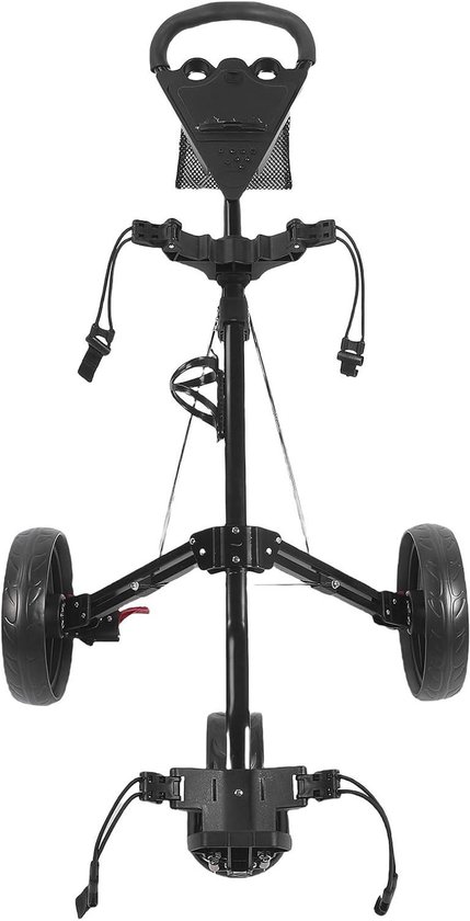 Opvouwbare Golfkar - Golf Trolley Golf Duwwagen - Golfen Op De Baan - Snel Opvouwbaar Gespmechanisme - 3 Wielen - Zilver