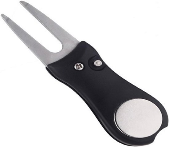 Opvouwbare pitchfork met munten voor balmarkering - Divot tool met balmarker