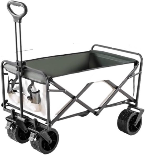 Opvouwbare tuinkar met 4 strandwielen, draagbare festivaltrolley op wielen voor eenvoudig transport, ideaal voor outdoor-evenementen en stranduitstapjes