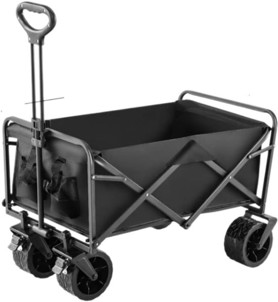 Opvouwbare tuinkar met 4 strandwielen - draagbare festivalwagen op wielen voor outdoor-evenementen, camping en strandplezier