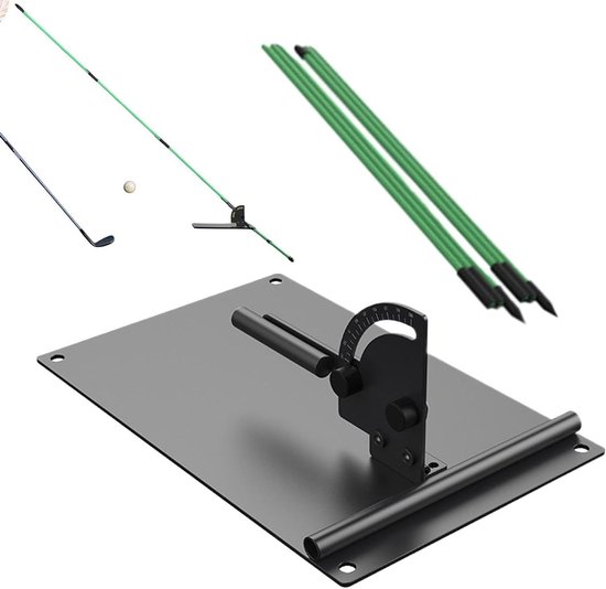 Oriëntatiestafhouder - Golf Trainer - Zwaai Verbeteren - Robuuste Metalen Basis - Verstelbaar - Zwart