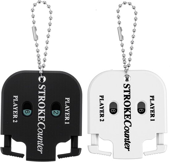 Pack of 2 Golf Counter - Handige Scoreteller met Sleutelhanger - Speler Resultaat Teller voor 2 Personen - Lichtgewicht en Praktisch Golf Accessoire van Merkloos