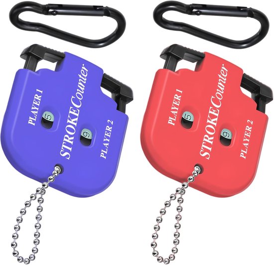Pack of 2 Golf Score Counter, with 2 Carabiner Hooks, Mini Portable, Score Counter, Golf Counter, Manual Counter for - ShopVlot