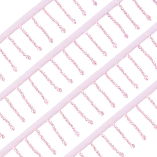PandaHall 2 m kralen franje trim, 5,6 cm breed roze kristal kralen kwastje lint naaien stof kleding rand versiering voor naaien, danskostuum, jurk, huisdecoratie, gordijn decoratie van pandahall