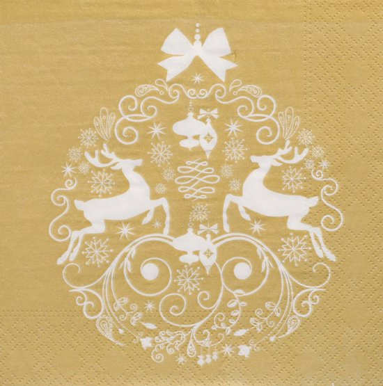 PAPSTAR Kerst-motiefservetten 'Deers Couple', goud