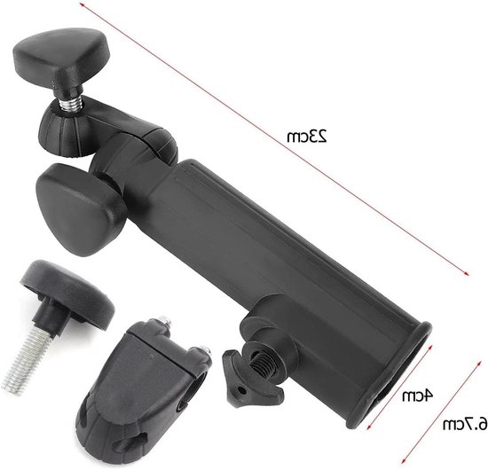 Paraplu Houder voor Golf Trolley en Golf Push Cart - Nylon, Zwart van Longridge