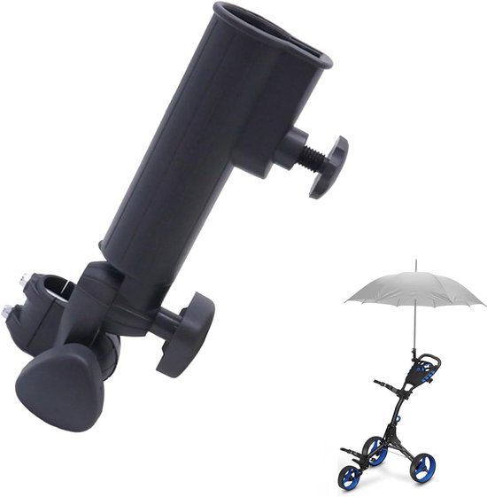 Parapluhouder golftrolley - parapluhouder, golf, trolley, verstelbaar, universeel, kunststof standaard voor push-pull-fietswagen, zwart van Merkloos