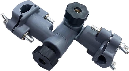 Parapluhouder - Klembevestiging Stoel - Golfkar Stabiliseren - Verstelbaar Rotatiemechanisme - 13 x 10 x 5 cm - Zwart