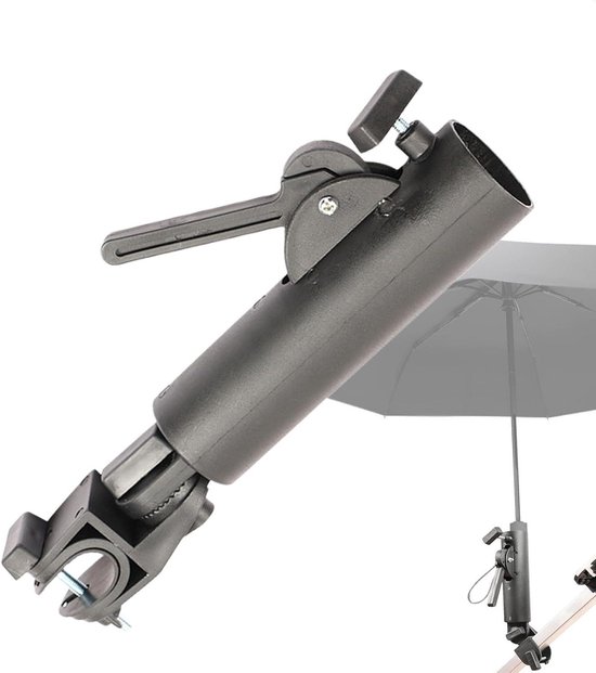 Parapluhouder - Paraplu Accessoire - Golfkar Gebruik - Dubbel Sluitingssysteem - 23.5 cm - Zwart