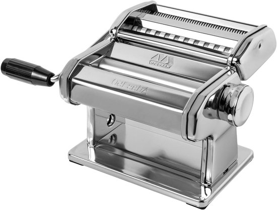 Pasta Machine - Black, Includes Cutter, Hand Crank, and Instructions (Made in Italy, English Language not Guaranteed) van Marcato