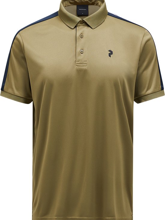 PEAK PERFORMANCE - M Player LS Polo - l - Snap Green-Salute Blue