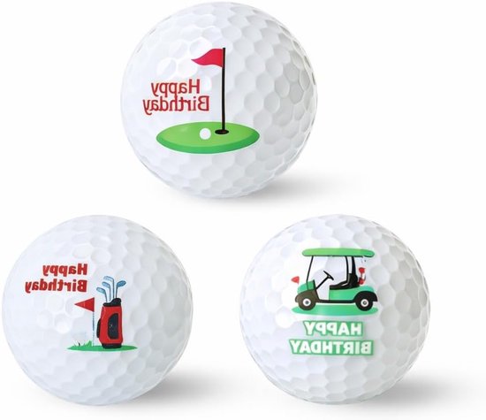 Persoonlijke golfballen met grappige verjaardagsmotieven, uniek cadeau voor golfers, perfect voor beginners en hobbyspelers van Merkloos