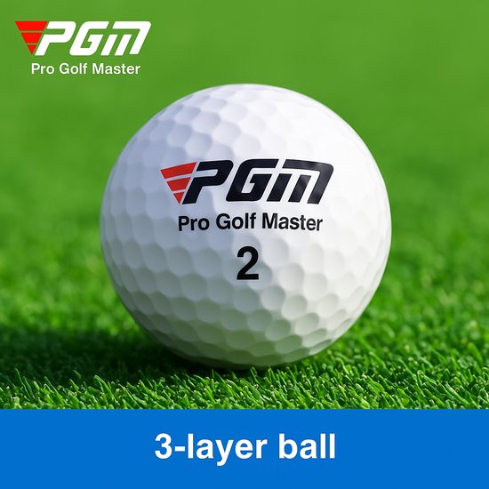 PGM|PRO GOLF MASTER | 3-Laagse Golfbal – Premium Kwaliteit voor Binnen en Buiten – 1 Stuk – Golfballen – Match / Wedstrijd Golfbal | #NO:2 van Merkloos