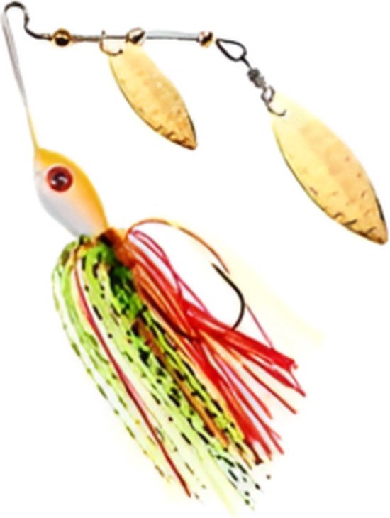 PikeAttack - Spinnerbait - Roofvissen - Rood/Geel/Groen - 10cm - 15g van PikeAttack