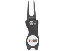 Pitchfork - Fore - Zwart - Switchblade aluminium met Balmarker - Golfbalmarker van Merkloos