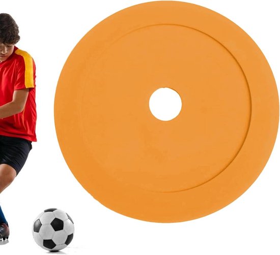 Platte Kegels - Markeerplaten Schijven - Sporttraining Wendbaarheid - Levendige Zichtbaarheid - 15 Centimeter - Oranje