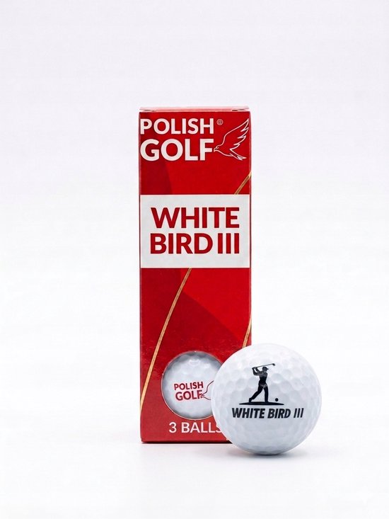 Polish Golf WHITE BIRD III 3-laags golfballen - Wit, 12 stuks