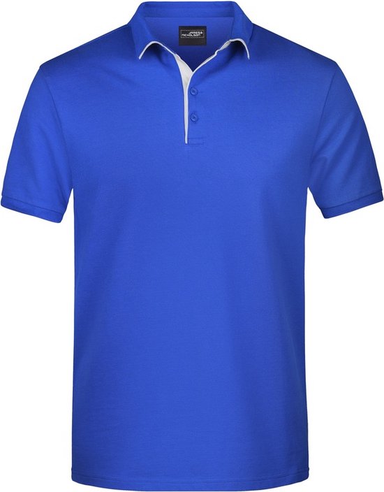 Polo shirt Golf Pro premium blauw/wit voor heren - Blauwe herenkleding - Werkkleding/zakelijke kleding polo t-shirt M van Golf Pro