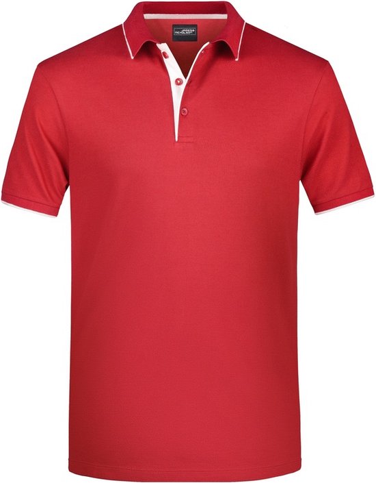 Polo shirt Golf Pro premium rood/wit voor heren - Rode herenkleding - Werkkleding/zakelijke kleding polo t-shirt XL van BHQ