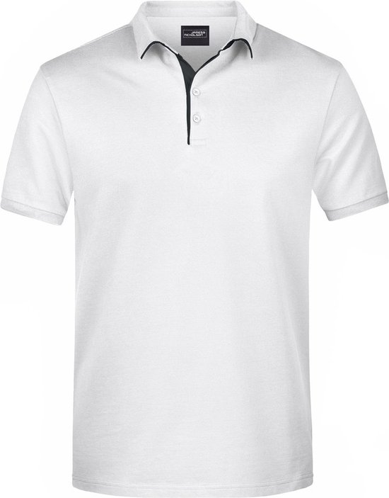 Polo shirt Golf Pro premium wit/zwart voor heren - Witte herenkleding - Werkkleding/zakelijke kleding polo t-shirt 2XL van Golf Pro