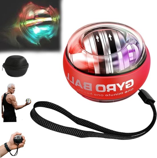 Polsbaltrainer - Onderarmtrainer Bal - Spieren Versterken - Zelfstart Gyroscopisch - 499 gram - Rood