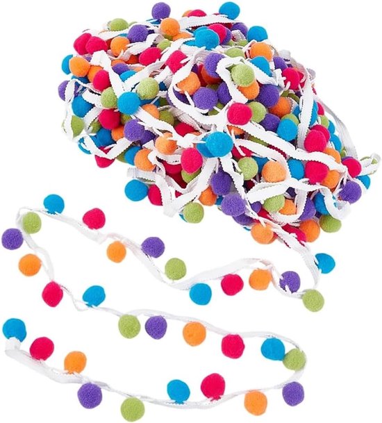 pompon trimbal, franjes, trimband voor kleding, accessoires, handwerk, 5 m naai-band