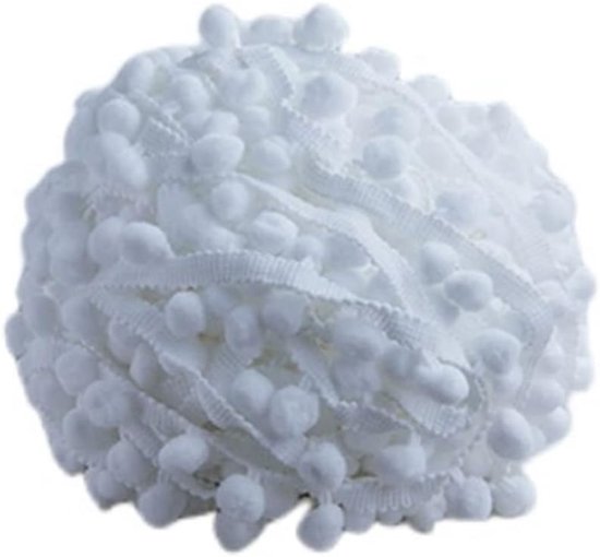 pomponboord, pomponboord, pomponband, franjes, pomponband, pomponband, franjes, franjes, kwastjes, sierborrte voor kleding, gordijn, decoratie, wit