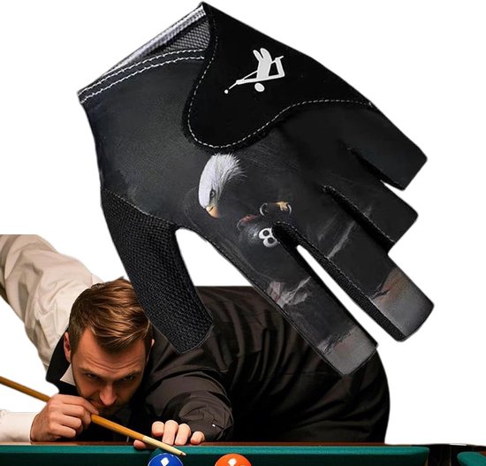 Pool Keu Handschoenen - Sport Handschoenen - Biljart Spel - Sneldrogende Stof - Unisex Maat - Zwart