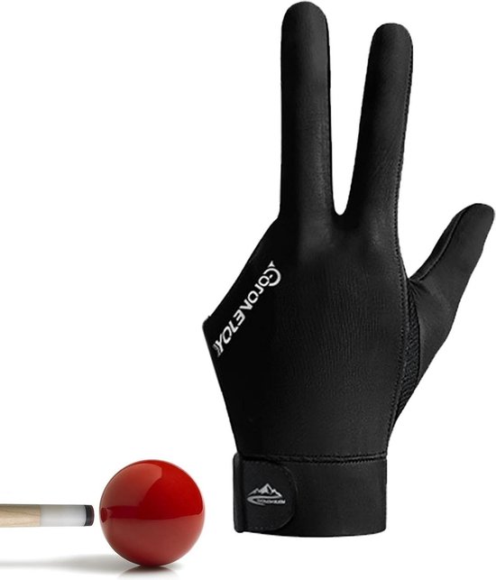 Poolhandschoenen - Biljarthandschoenen Sporthandschoenen - Poolen Nauwkeurig Spelen - Drie Vinger Ontwerp - Universele Maat - Zwart