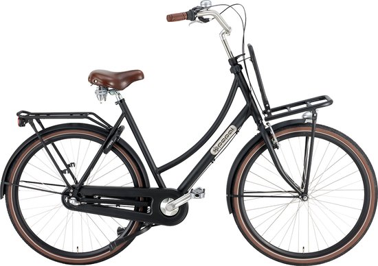 Popal Daily Dutch Prestige N3 VB Transportfiets - Stadsfiets - Aluminium Frame - Dames - 57 centimeter - Mat Zwart van Popal