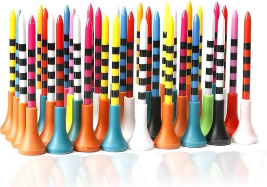 Premium kunststof golftees - 50 stuks, ideaal voor amateurgolfers en professionals, perfect voor drives, training en golfaccessoires (83 mm)