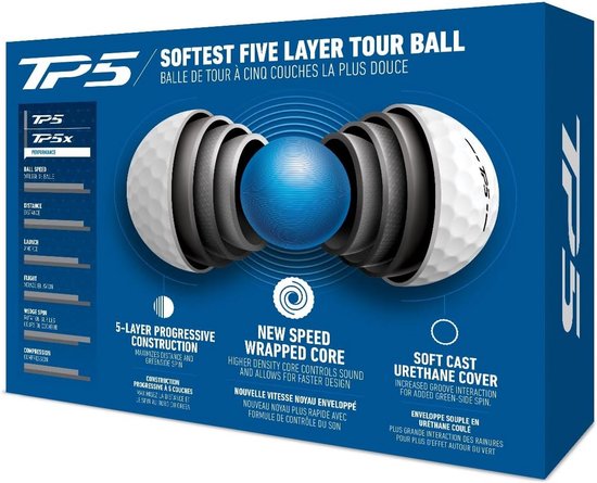 Pro Tour Golfballen 5-Laags Constructie voor Maximale Afstand en Controle van Merkloos
