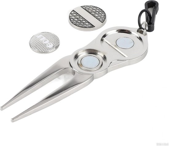 Professionele Divot Tool met Magnetische Ball Marker en Pitch Fork voor Golf Reparatie en Training Accessoires