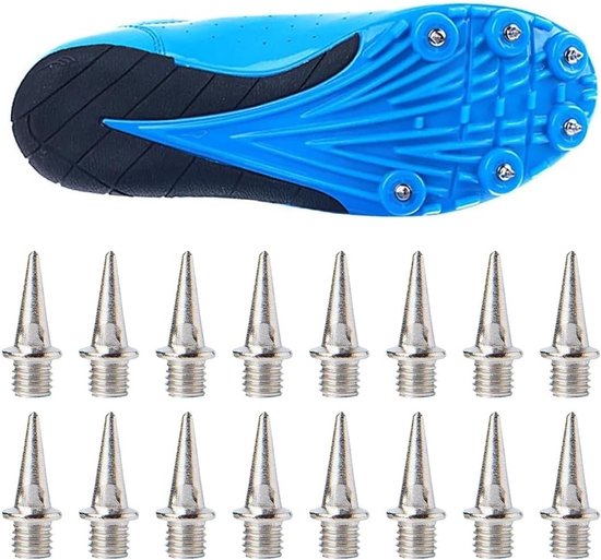 Professionele Golf Studs voor Atletiek, 16 Stuks, Stalen Punten voor Korte Afstanden (12 mm), Ideaal voor Track & Field Competities