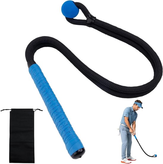 Professionele golf swing trainer met touw voor snelheid, tempo en ritmeverbetering, inclusief opbergtas