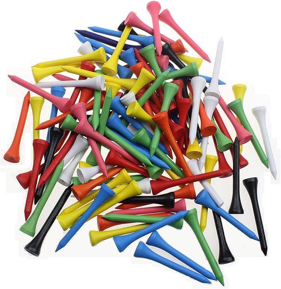 Professionele Houten Golf Tees 54mm - 100 Stuks van Merkloos