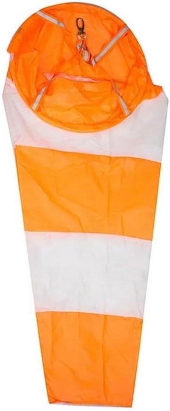 Professionele Windzak - Windmeter Windsok - Windmetingen Weergeven - Reflecterende Elementen - 1 m Lengte - Oranje Wit