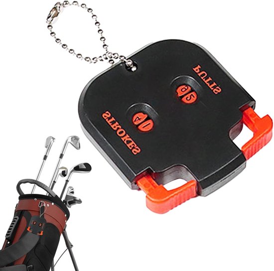 Puntenteller Klikker - Score Keeper - Golf Score Bijhouden - Dubbele Wijzerplaat - 5.5 x 5 cm - Oranje Zwart
