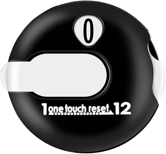Puntenteller - Score teller Slag teller - Golf spel volgen - Handschoen montage - 3 x 3 cm - Wit/Zwart