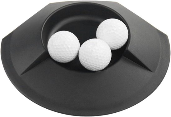 Putt Cup Oefenbeker - Golf Oefen Hole - Golfspel Verbeteren - Voorkomt Uitrollen Bal - 23x193x2 cm - Zwart