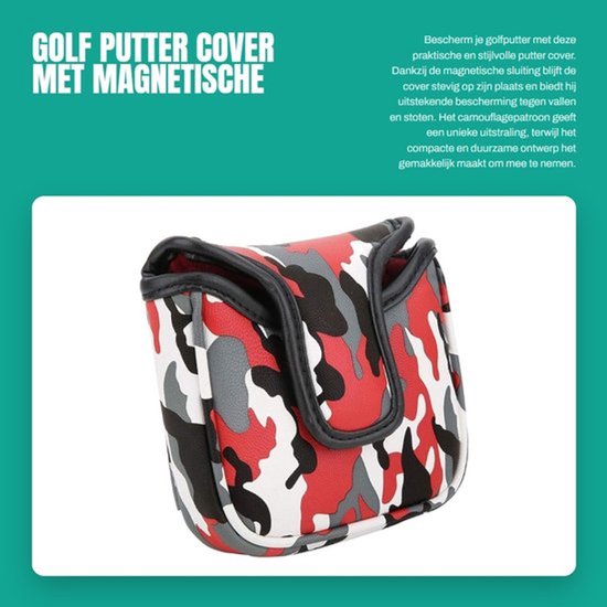 Putter Cover - Waterdichte PU Golfclub Bescherming - Magnetische Sluiting - Compact en Duurzaam - Camouflagepatroon - Extra Beschermingslaag - Golfclubhoes