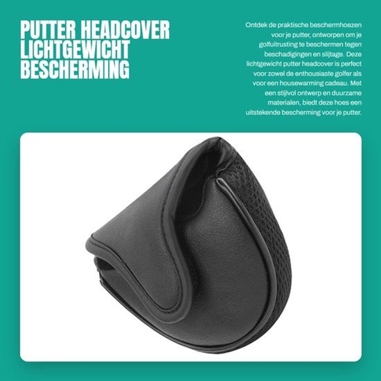 Putter Headcover Lichtgewicht - Golf Puttercovers - PU-leer/Nylon Net - Pluche - Beschermhoes - 100% Gloednieuw - Golfputterhoes