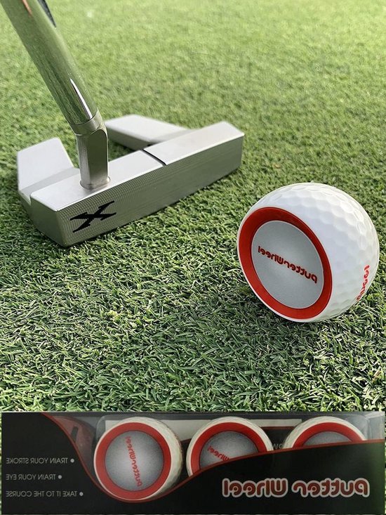 Putter Wiel - Golf Bal - Oefenen Putt - Directe Feedback - 3 stuks - Rood