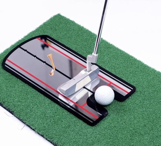 Putterspiegel - STEVIGE Putting trainer - Golftrainingsmateriaal - Practice - Golf accessoires - Putter Spiegel - Swing - Golfballen - Sport - Training - Cadeau - Trolley - Golfset - Trainingsmaterialen - Putten - Mat - Net - Tees - Bal - ATHLIX van Merkloos