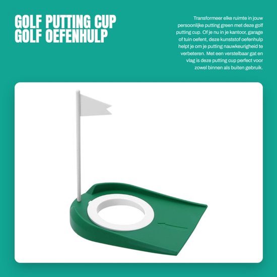 Putting Cup - Verstelbaar Gat - Golf Oefenhulp - Kunststof - Binnen/Buiten - Ruimtebesparend Ontwerp - Golfputter