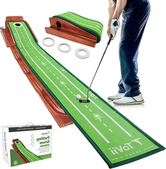 Putting Green - Golf Mat - Golf Oefenen - Automatische Bal Retour - 250 x 250 cm - Groen