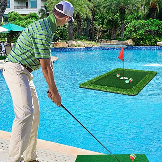 Putting Mat - Golf Oefenmat - Drijvende Golfgreen - Draagbare Golfoefenmat - Zwembad - Golfputting Matten - Trainingsaccessoires - Tuinzwembadspel Buitenshuis - Golfoefeningen - Achtertuin Spel van Merkloos